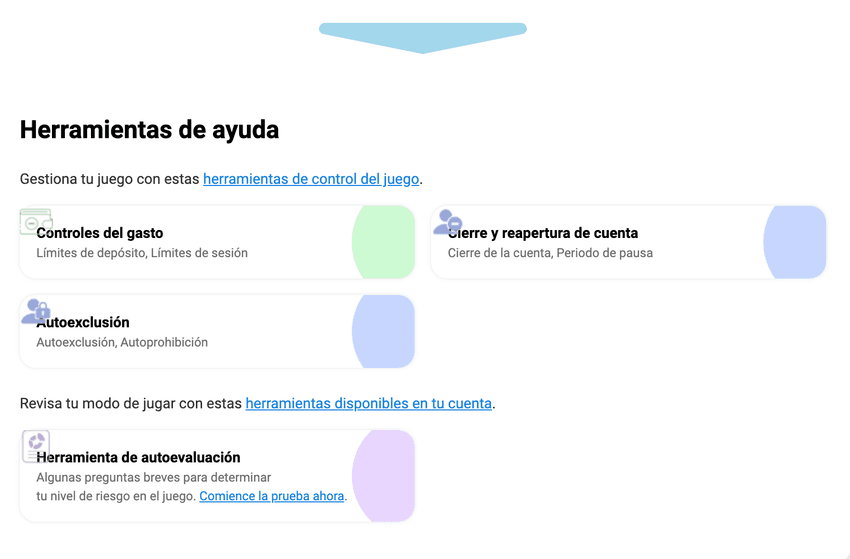 Herramientas de juego responsable de bwin con límites de depósito, autoexclusión y autoevaluación.