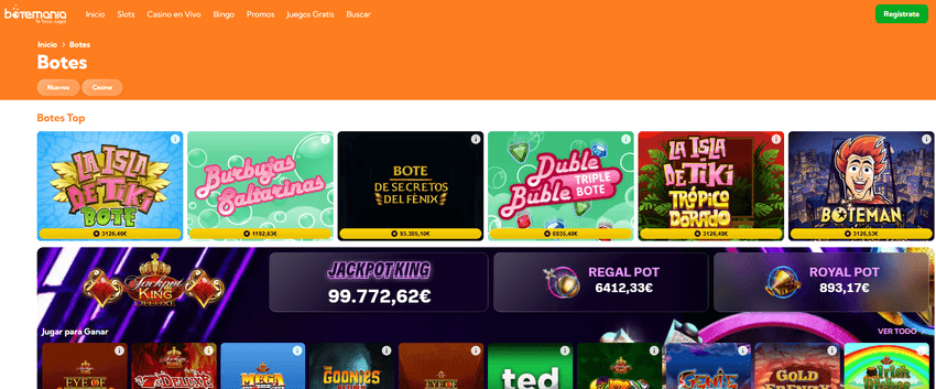 Botemanía jackpots y botes Jackpots Botemanía con botes progresivos en slots