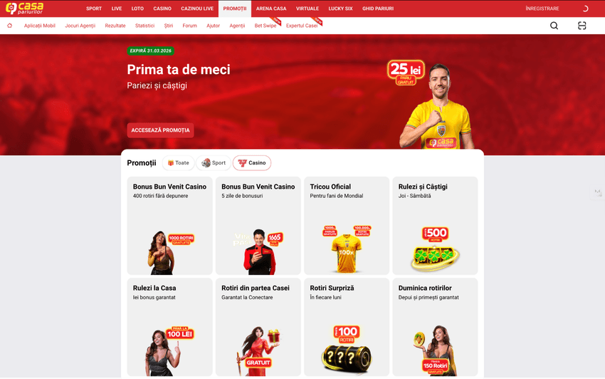 Casa Pariurilor promoții și bonusuri Promoții și bonusuri Casa Pariurilor casino online