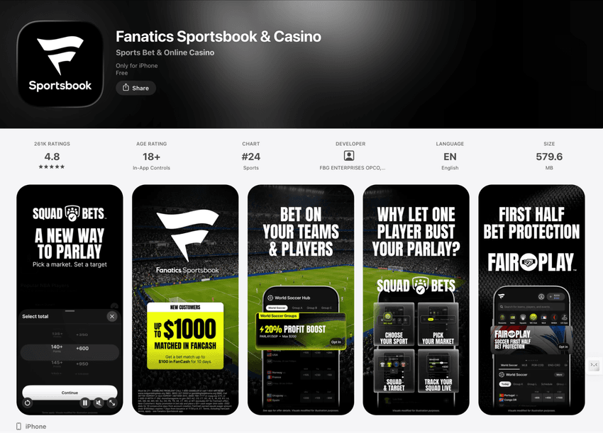 Fanatics Casino App on the App Store Fanatics Casino app listing on the Apple App Store showing ratings and download information
