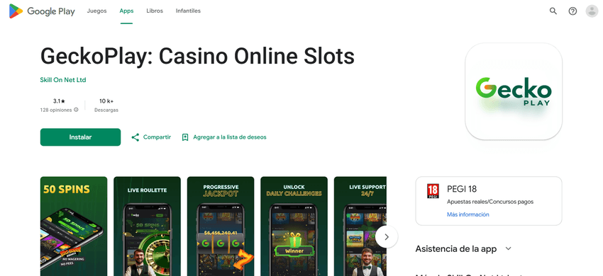 App de GeckoPlay Casino para Android Aplicación GeckoPlay Casino Online Slots disponible en Google Play