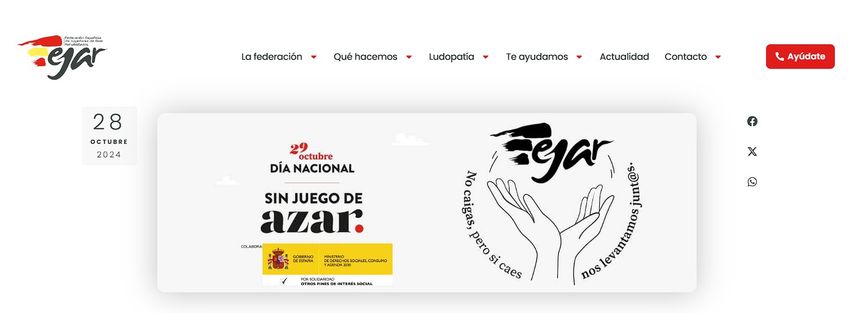 FEJAR y el Día Nacional sin Juego de Azar Campaña FEJAR Día Nacional sin Juego de Azar en España.
