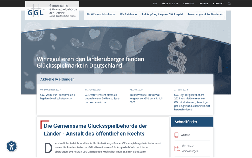 Gemeinsame Glücksspielbehörde der Länder – Regulierung des deutschen Glücksspielmarkts Startseite der Gemeinsamen Glücksspielbehörde der Länder mit aktuellen Mitteilungen zur Regulierung des Glücksspielmarkts