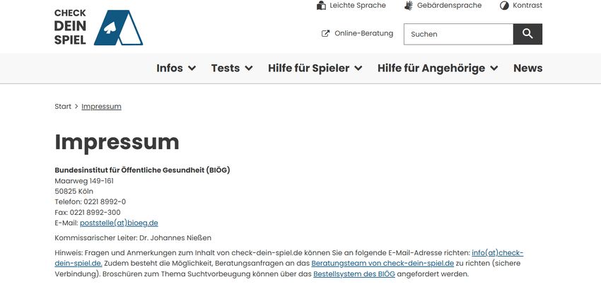 Rechtliche Angaben und Verantwortlichkeiten