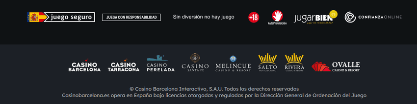 Sellos de juego seguro y licencia Casino Barcelona España