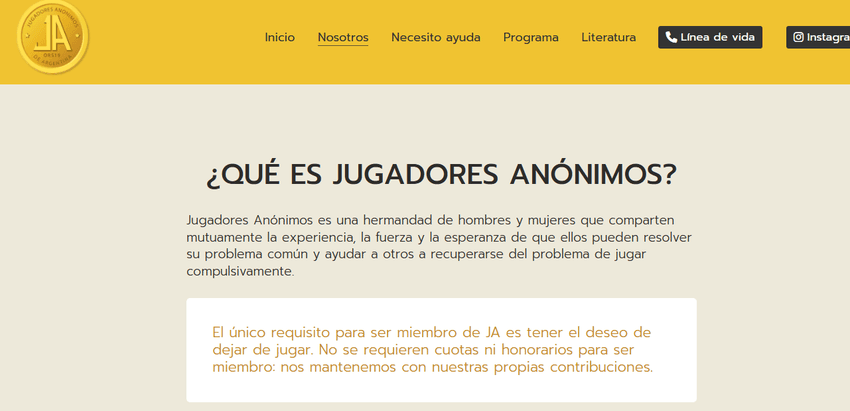 Descripción oficial de la comunidad de Jugadores Anónimos Argentina