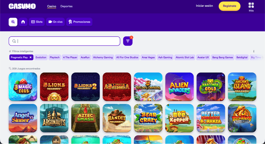 Juegos de Pragmatic Play en Casumo Catálogo de Pragmatic Play filtrado en Casumo Casino España