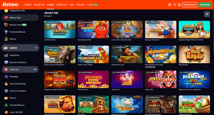 Jocuri noi disponibile la Betano Casino