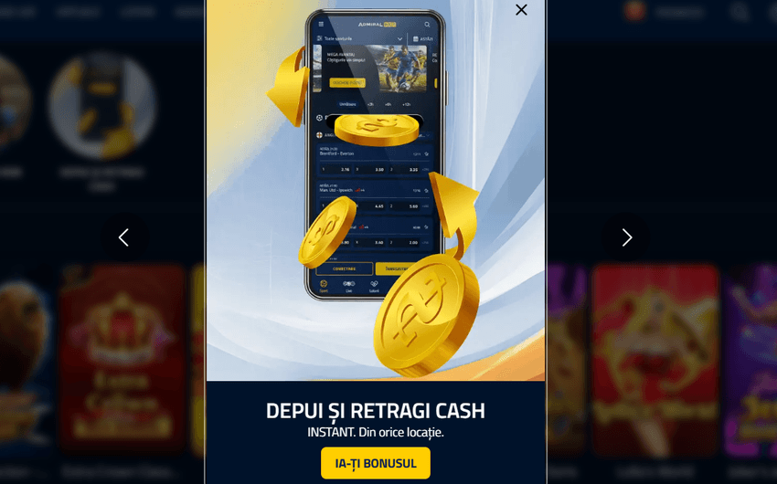 AdmiralBet depuneri și retrageri instant pe mobil