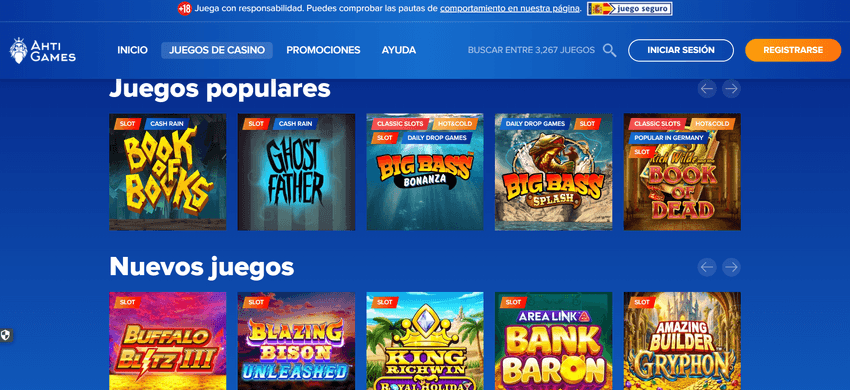 Juegos populares y nuevos de AHTI Games con Book of Books y Big Bass Bonanza
