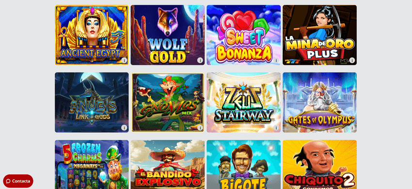 Selección de juegos de Dafabet Selección de tragamonedas de Dafabet con títulos como Anubis Link of Gods, Gnomos Mix, Zeus Stairway y Gates of Olympus.