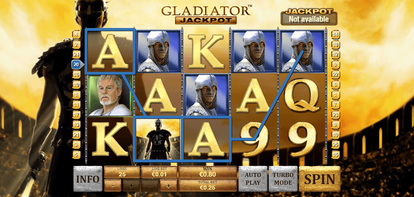 Gladiator Jackpot de Playtech con símbolos de casco y bote progresivo