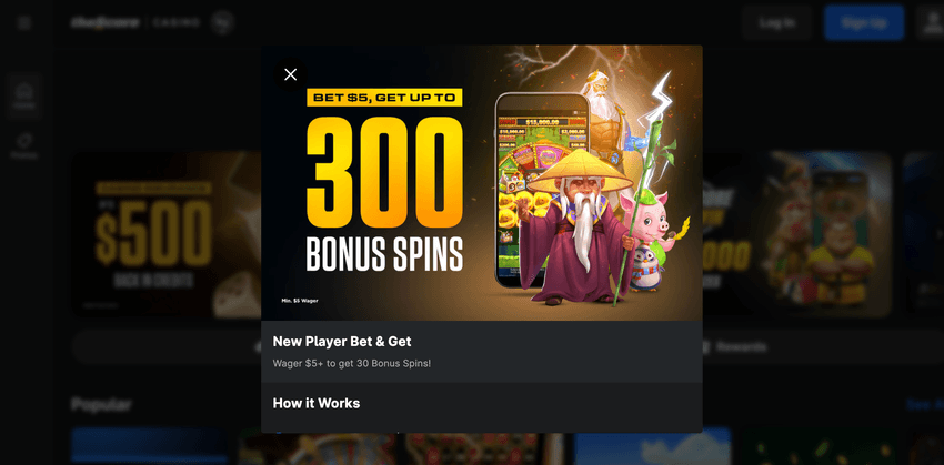 theScore Bet Michigan welcome bonus – bet $5 get 30 Bonus Spins