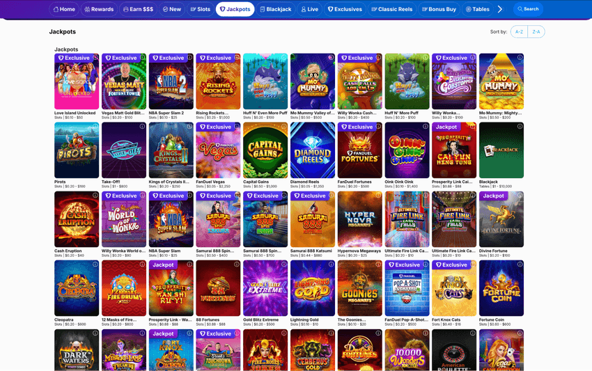 FanDuel Michigan Progressive Jackpot Slots FanDuel Michigan progressive jackpot slots page featuring high-value jackpot games